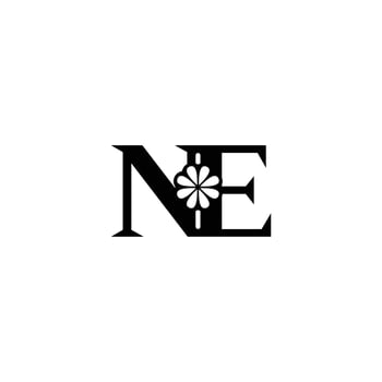 Refined EN NE Flower Alphabet Logo for Elegant Branding vector