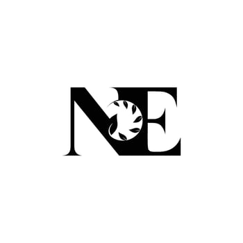 Classic Yet Modern EN NE Leaf Logo for Premium Brands vector