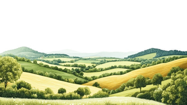 Breathtaking landscape view rolling hills nature scene serenity png