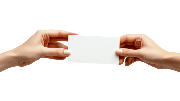 Minimalist networking exchanging business cards professionally png