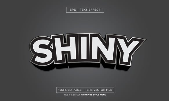 Shiny 3D editable text effect vector