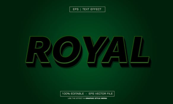 Royal text effect with green background vector