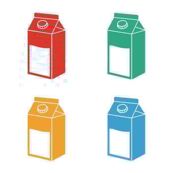 Dairy Milk Packaging Box with Colorful Milk Carton Art vector