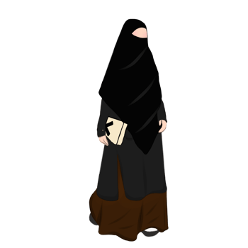 a woman wearing a black veil and holding a book png
