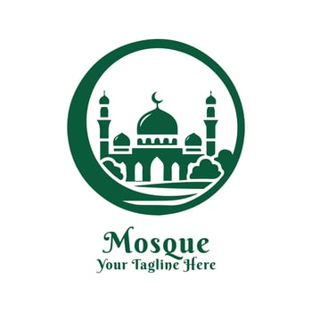 Logo Mosque Simple Design Silhouette vector