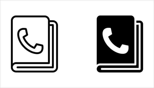 phone book icon set on white, vector