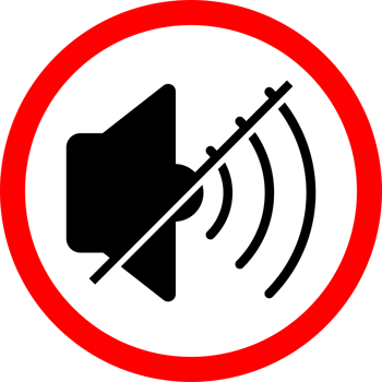 No sound sign indicating silence zone or no sound area sign and mute. mute sign. volume off. silent icon. no sound area png
