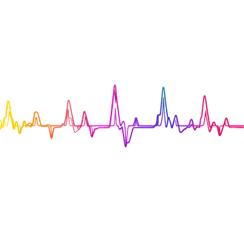 Abstract Heart With Gradient Pink And Blue Lines On Transparent Background png