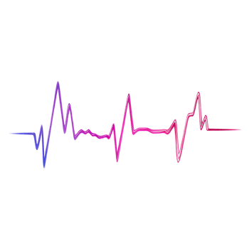 Neon Style Heart With Pink And Blue Outlines On Transparent Background png