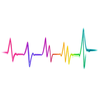 3D Heart With Pink And Blue Lines On Transparent Background png