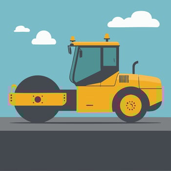 Asphalt Roller on Road vector