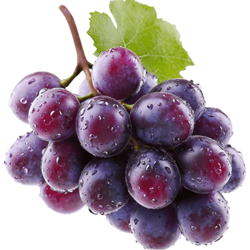Juicy rk purple grapes with green leaves look and png