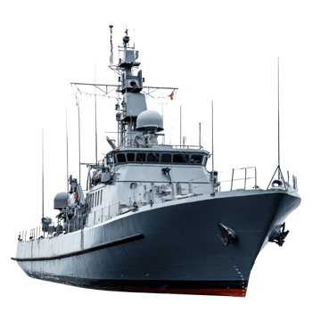 A Frigate military vehicle isolate on transparent background png