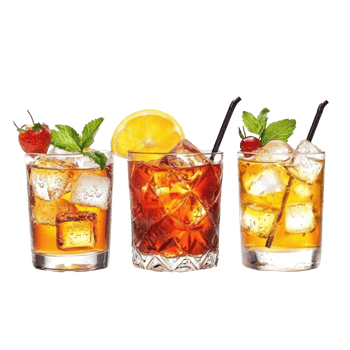 Three Old Fashioned drink isolate on transparent background png