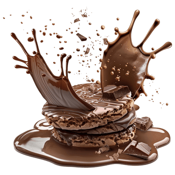 Chocolate Cookies with Melted Chocolate Sauce png