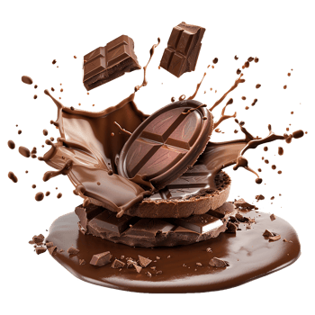 Delicious Chocolate Explosion A Stunning Display of Melted Chocolate and Chocolate Bars png
