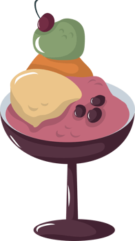 Colorful Ice Cream Sundae Illustration png