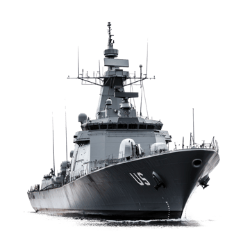 military ship on transparent background png