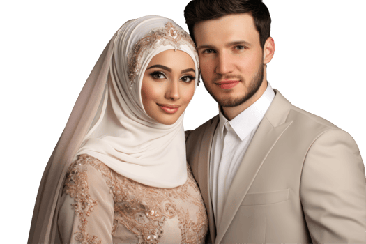 A man and woman in a wedding dress png