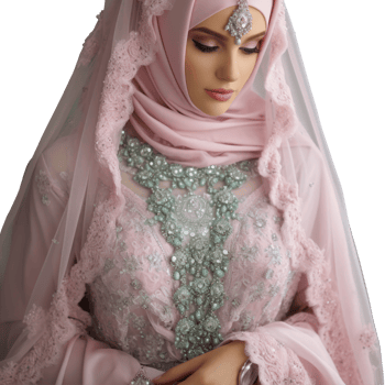 A beautiful muslim woman in pink hijab png