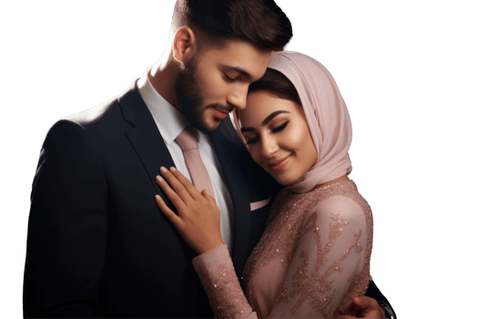 Muslim couple in traditional clothes png