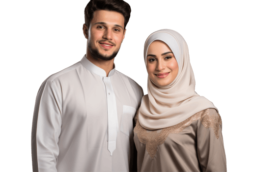 A young couple in traditional clothing posing for the camera png