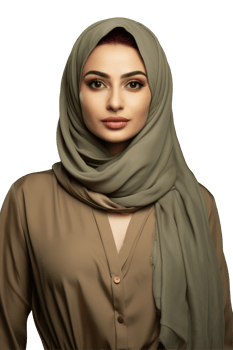 Beautiful young woman wearing hijab on black background png