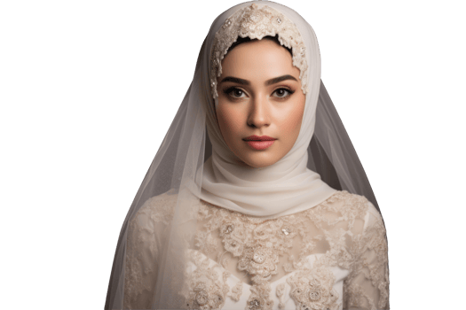 Beautiful asian bride in wedding dress png