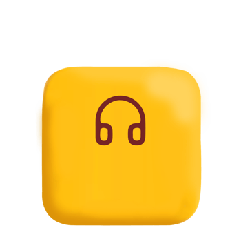 A yellow square with headphones on it png