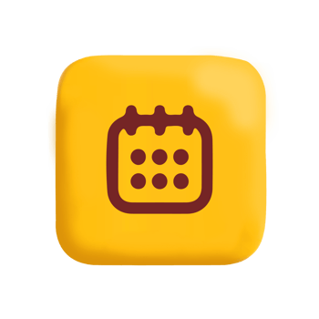 A yellow square with a calendar icon on it png