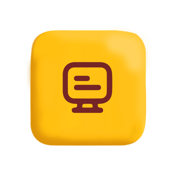 A yellow square with a computer icon on it illustration png