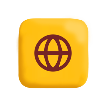 A yellow square with a globe icon on it png
