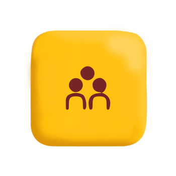 Yellow icon with people on it flat png