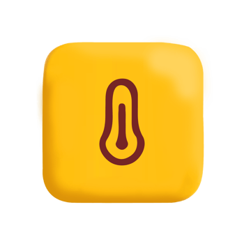 A yellow square with a thermometer icon png