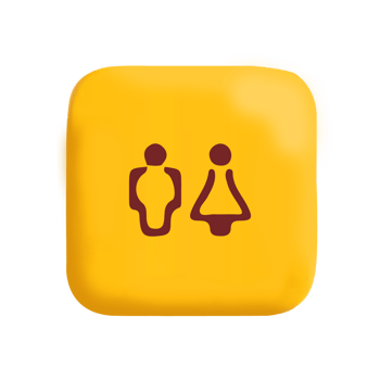 A yellow square with a man and woman symbol png