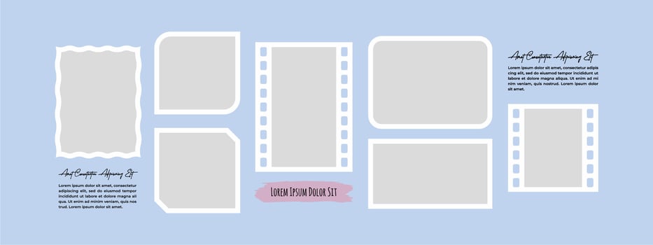 Design Blank Picture abstract photo frames and digital photo wall vector