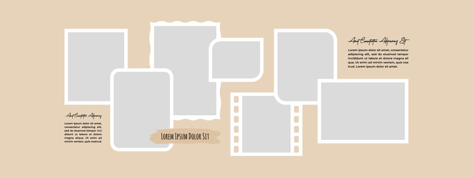 Creative Picture page grid layout abstract photo frames vector