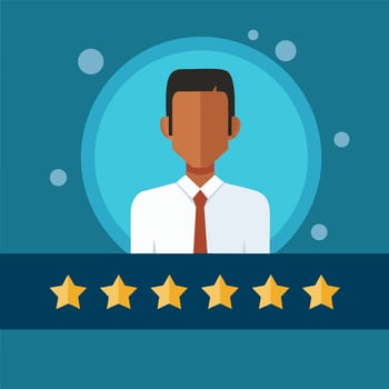 Customer Testimonial with Review Stars vector