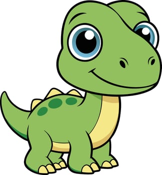 baby dinosaur, radiating cuteness with big blue eyes vector
