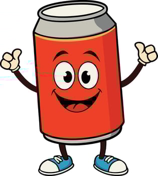 Cheerful Soda Can Mascot vector
