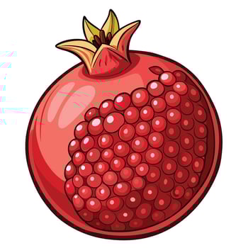 a pomegranate is shown in cartoon style vector