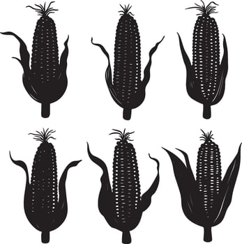 corn silhouette set illustration vector
