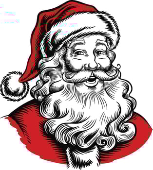 Santa Claus drawing line art black and white stock photos vector