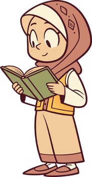 Girl Reading a Book vector