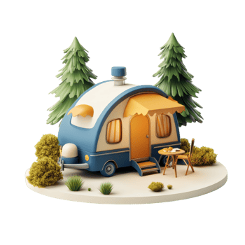 CampingGear3DModelWhite on transparent background. png