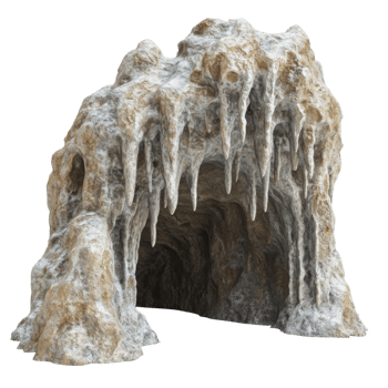 Mysterious Cave Entrance on transparent background. png