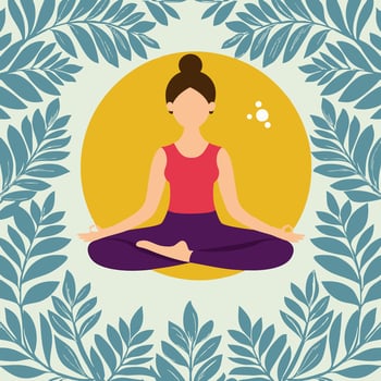 Yoga Pose with Harmony Circle vector