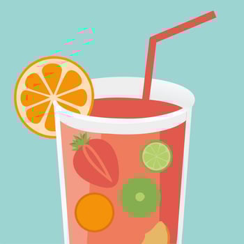 Juice with Fruit Pieces vector