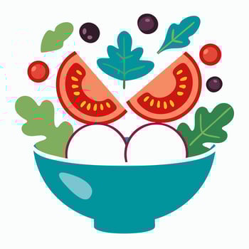 Salad Bow lwith Vegetables vector