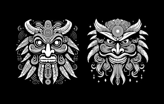 Tlaloc, the Rain God summoning storms vector